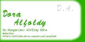 dora alfoldy business card